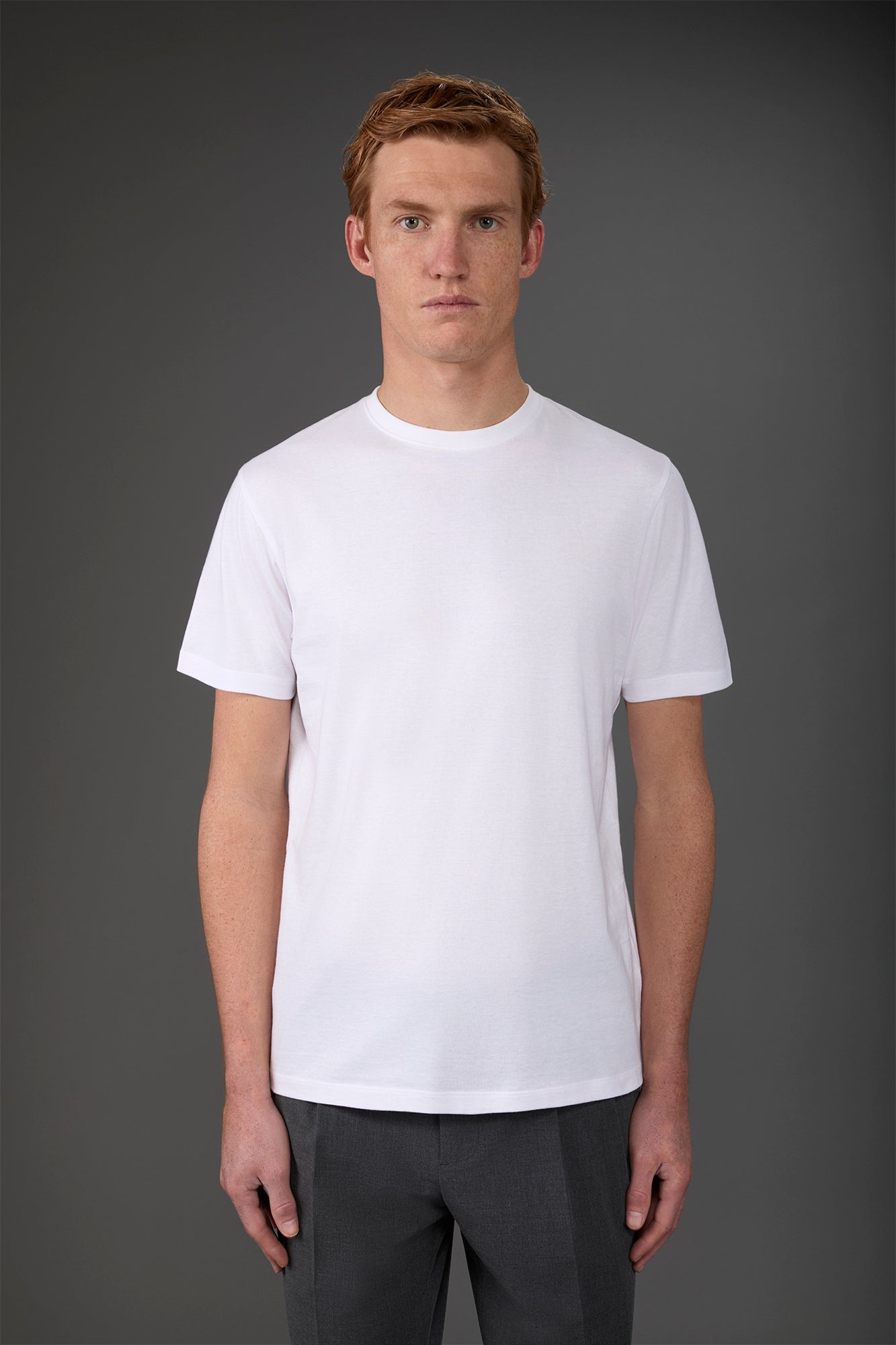 Men's short-sleeved T-shirt in 100% cotton jersey White