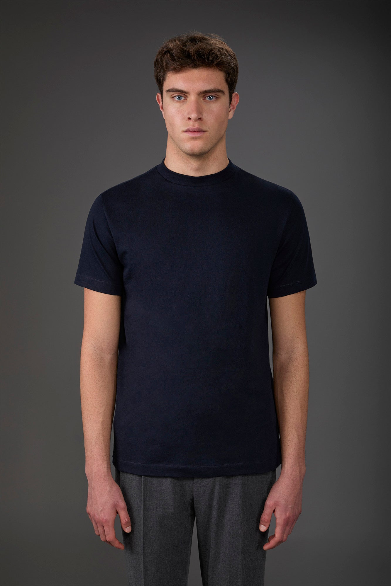 Men's short-sleeved T-shirt in 100% cotton jersey Dk Blue