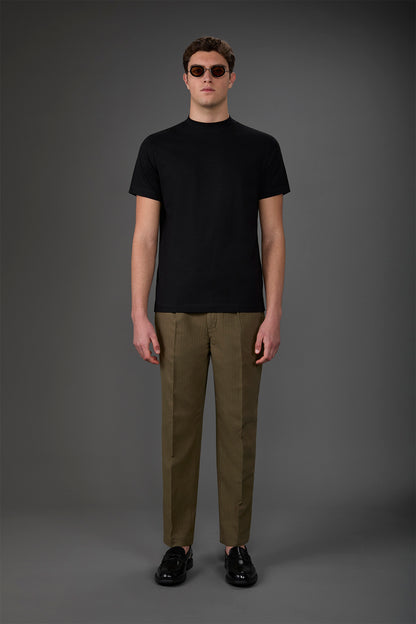Men's short-sleeved jersey T-shirt with collar 100% cotton