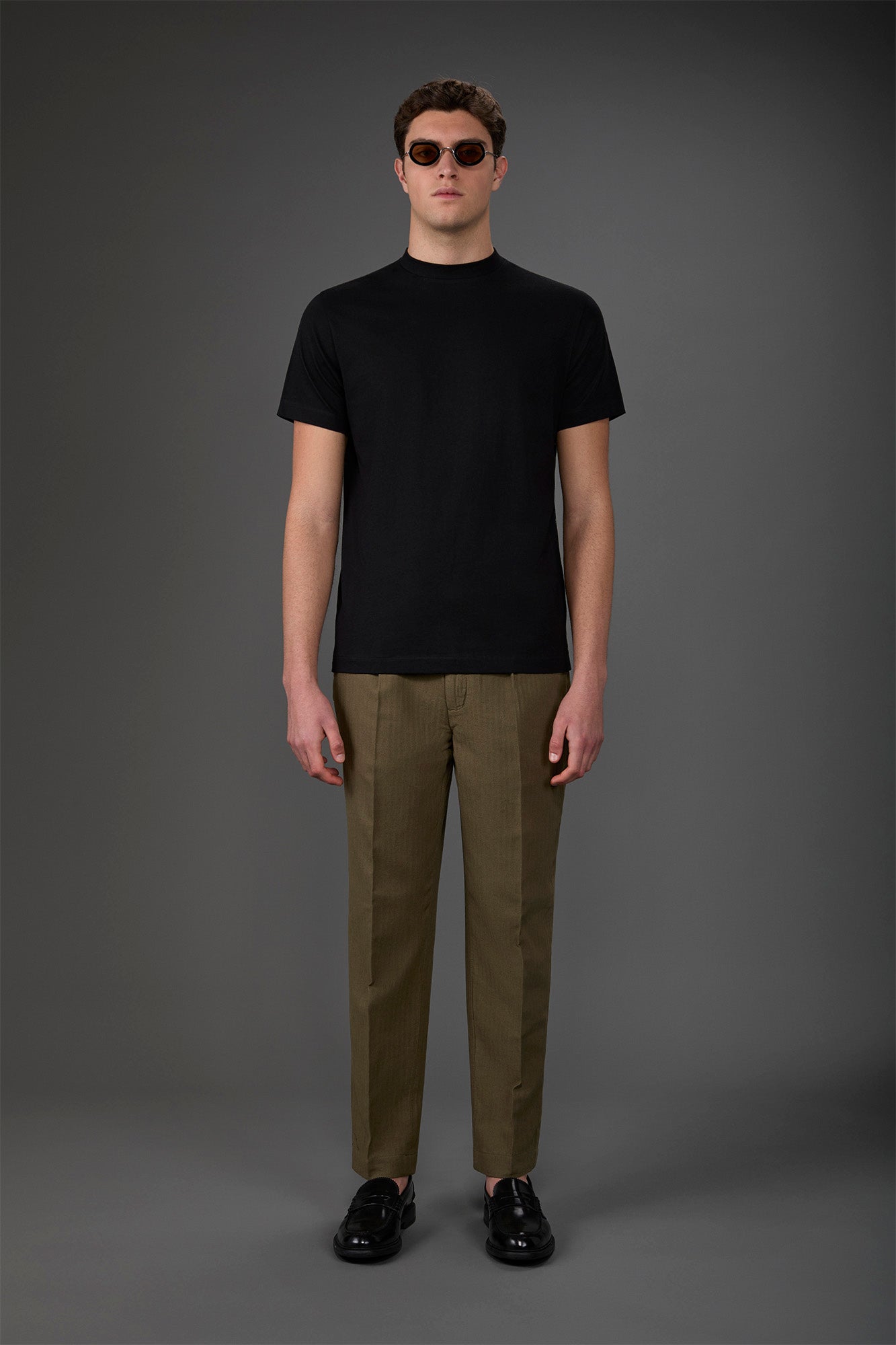 Men's short-sleeved jersey T-shirt with collar 100% cotton