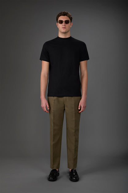 Men's short-sleeved jersey T-shirt with collar 100% cotton