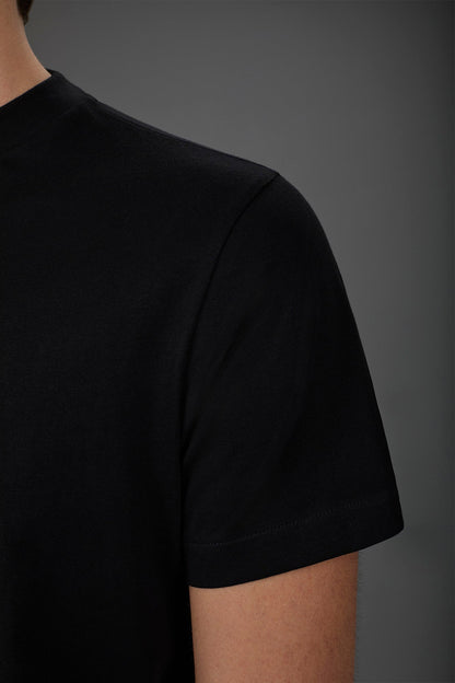 Men's short-sleeved jersey T-shirt with collar 100% cotton