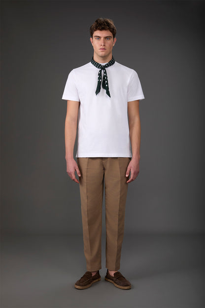 Men's short-sleeved jersey T-shirt with collar 100% cotton
