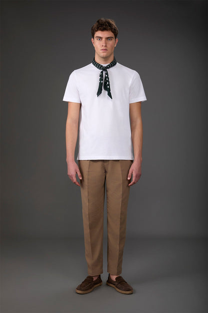 Men's short-sleeved jersey T-shirt with collar 100% cotton