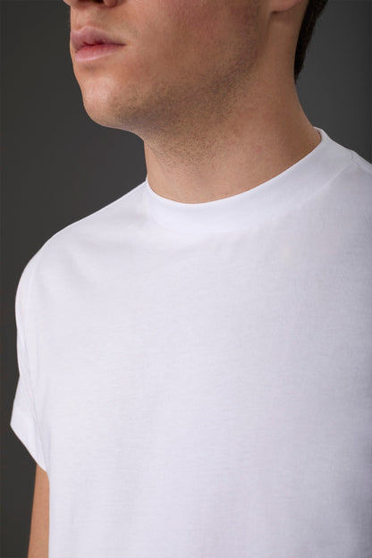 Men's short-sleeved jersey T-shirt with collar 100% cotton