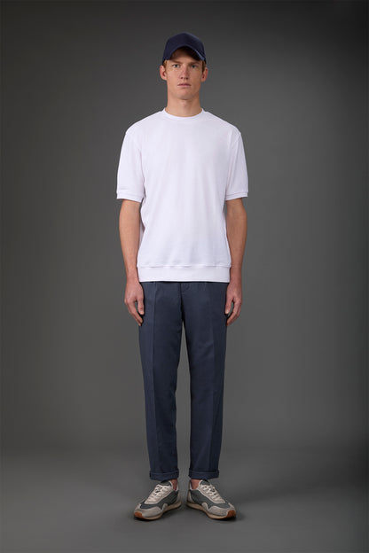 Men's crew neck short sleeve cotton terry T-shirt