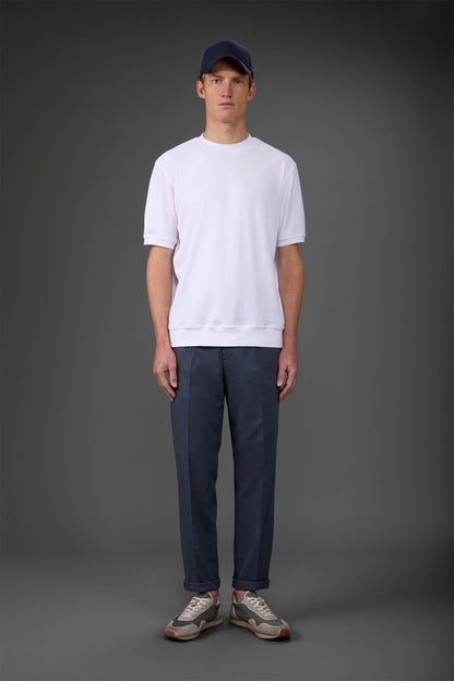 Men's crew neck short sleeve cotton terry T-shirt