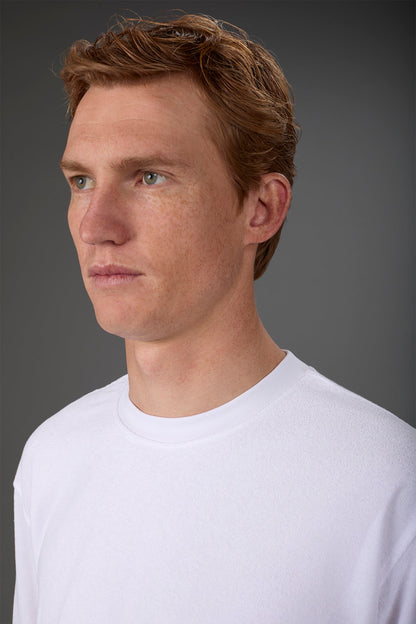 Men's crew neck short sleeve cotton terry T-shirt