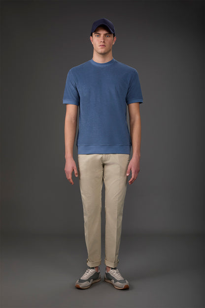 Men's crew neck short sleeve cotton terry T-shirt