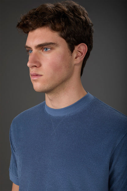 Men's crew neck short sleeve cotton terry T-shirt