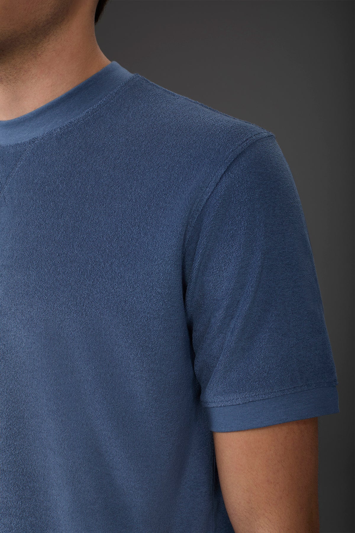 Men's crew neck short sleeve cotton terry T-shirt