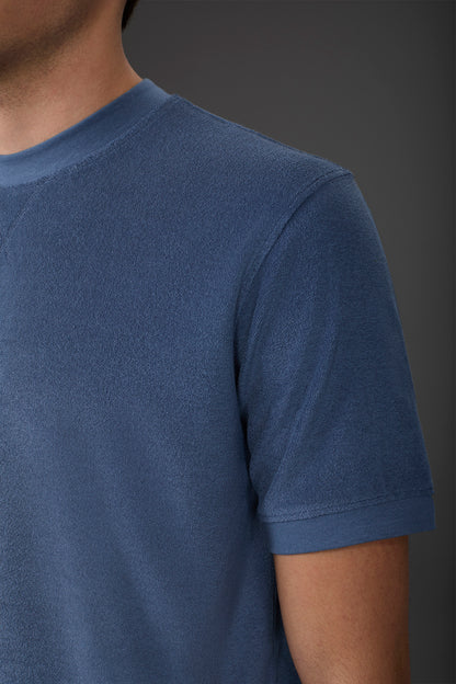 Men's crew neck short sleeve cotton terry T-shirt