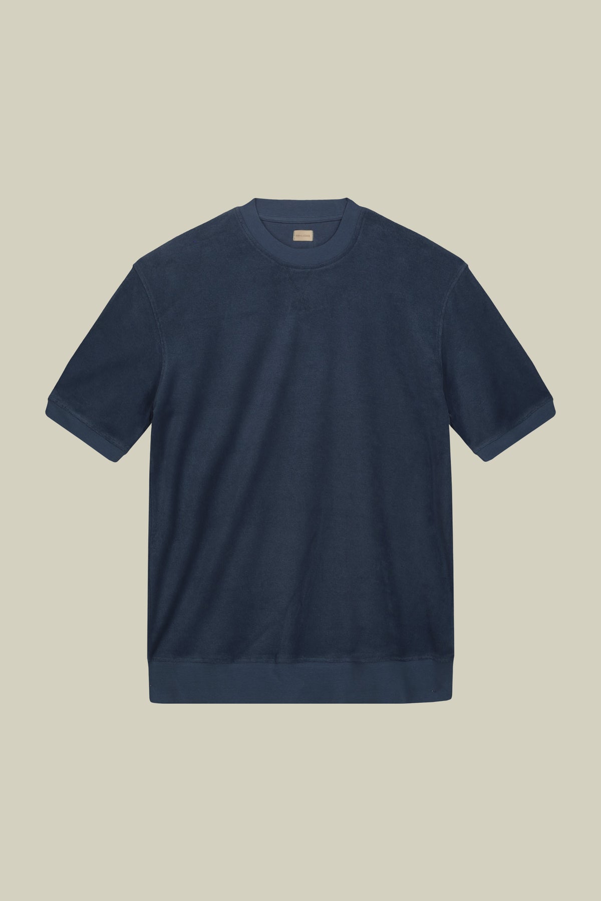 Men's crew neck short sleeve cotton terry T-shirt
