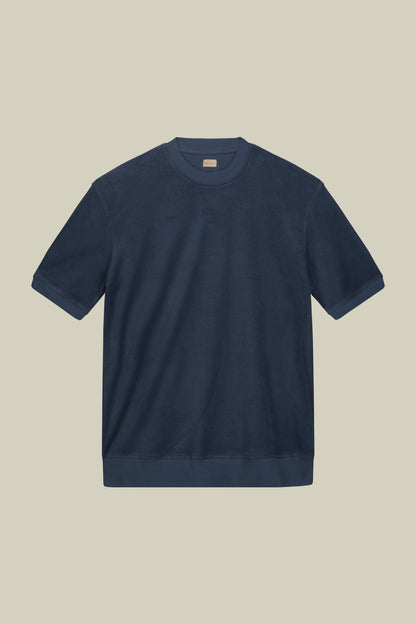 Men's crew neck short sleeve cotton terry T-shirt