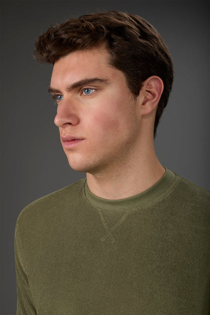 Men's crew neck short sleeve cotton terry T-shirt