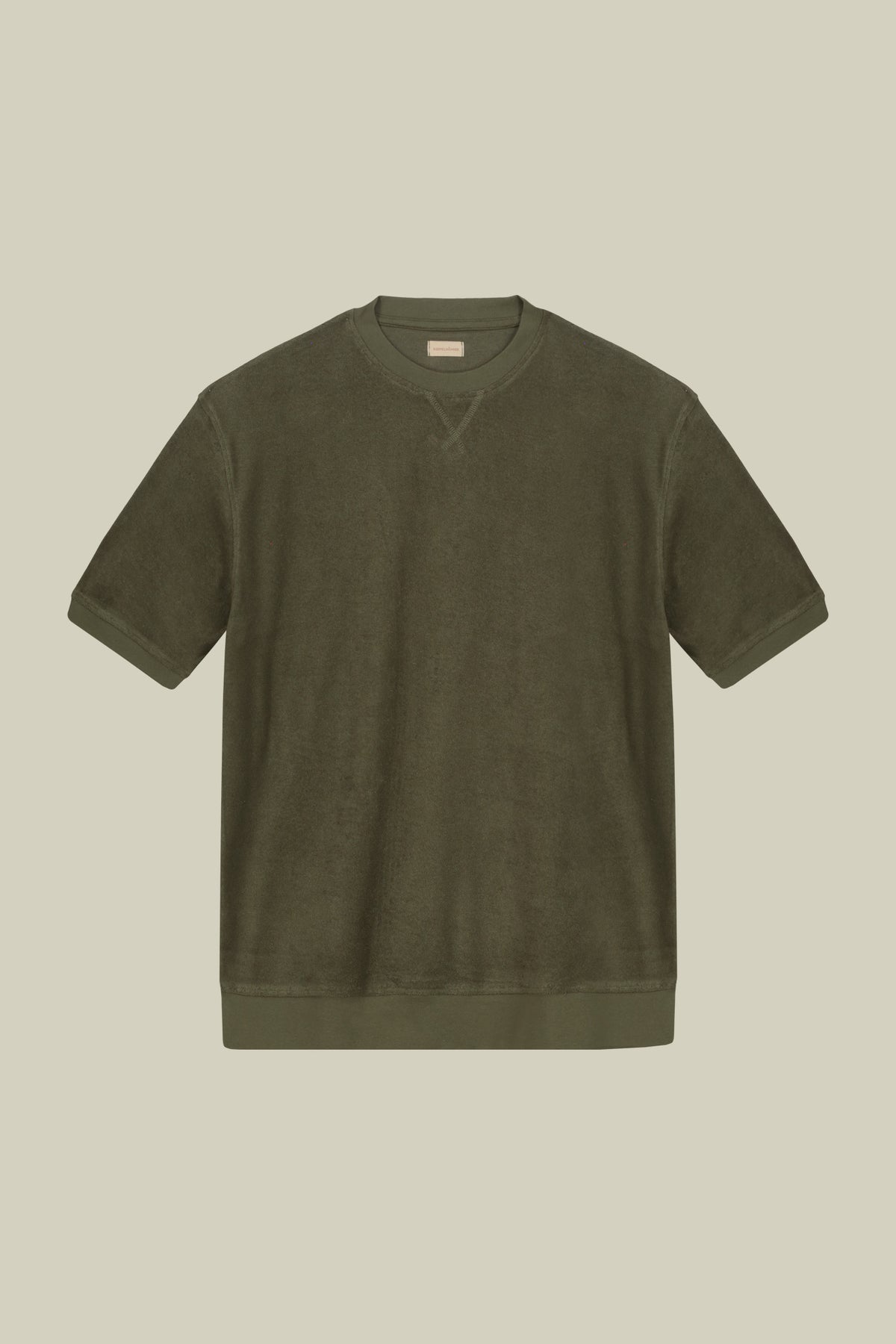 Men's crew neck short sleeve cotton terry T-shirt