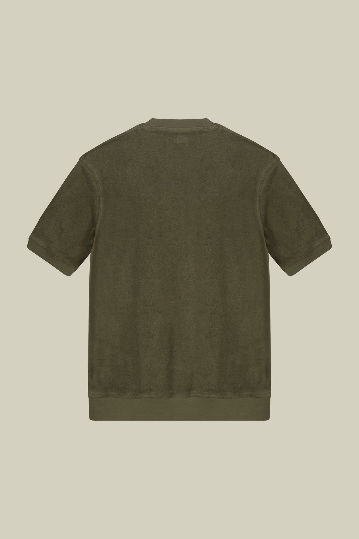 Men's crew neck short sleeve cotton terry T-shirt