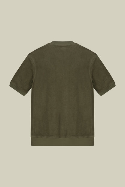 Men's crew neck short sleeve cotton terry T-shirt