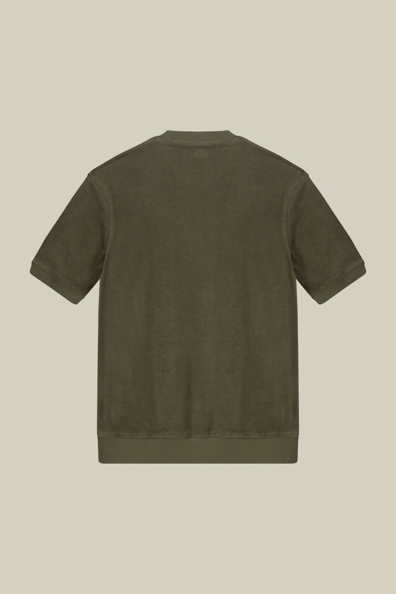 Men's crew neck short sleeve cotton terry T-shirt