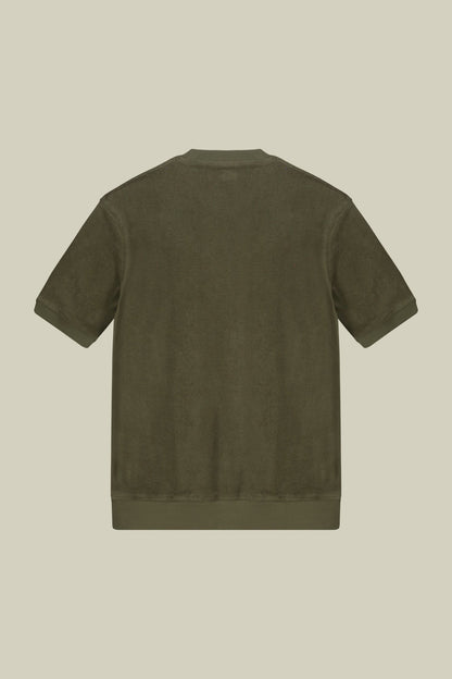 Men's crew neck short sleeve cotton terry T-shirt