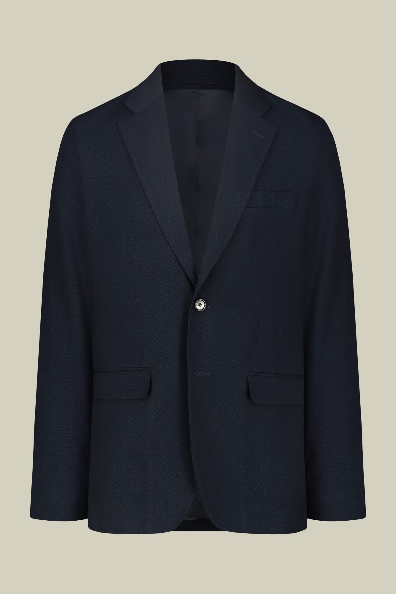 Men's regular fit single-breasted suit in birdseye fabric