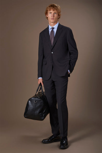 Men's regular fit single-breasted suit in birdseye fabric