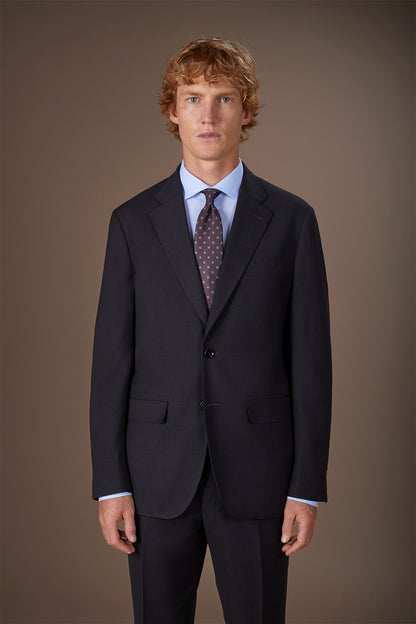 Men's regular fit single-breasted suit in birdseye fabric