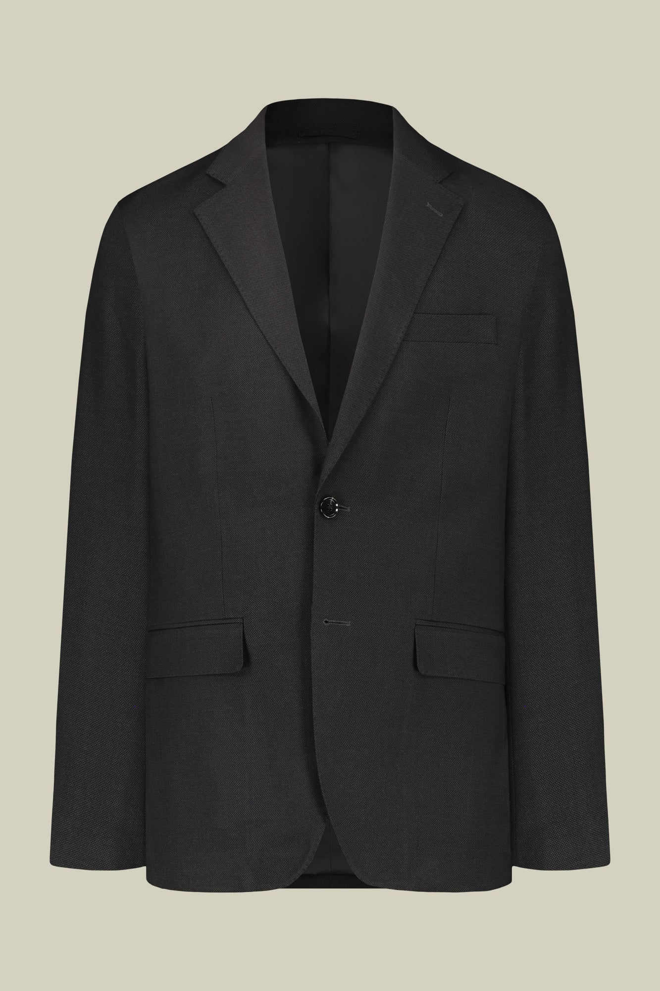 Men's regular fit single-breasted suit in birdseye fabric