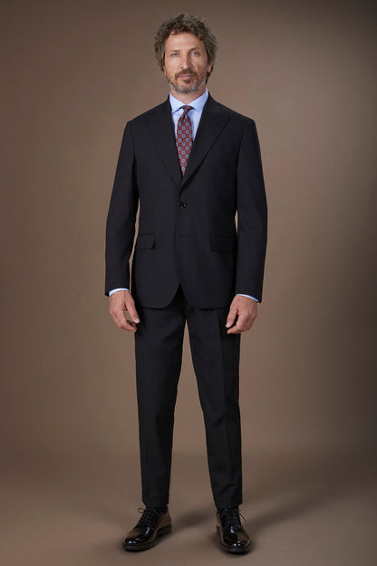 Men's regular fit single-breasted suit in plain fabric