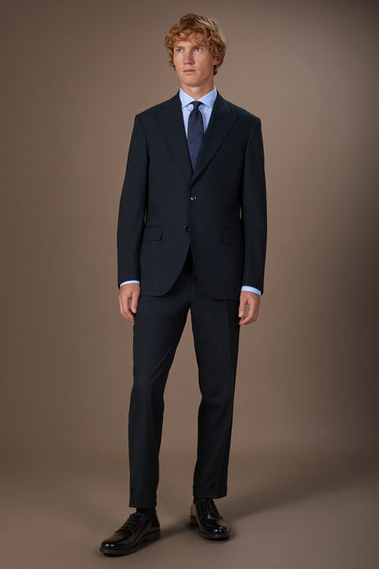 Men's regular fit single-breasted suit in plain fabric