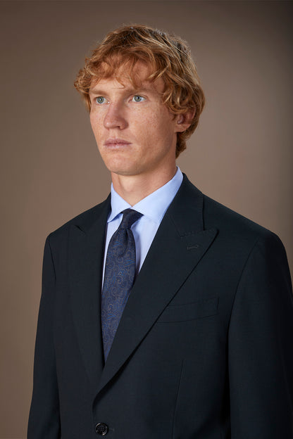 Men's regular fit single-breasted suit in plain fabric