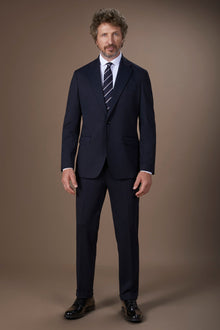 Men's regular fit single-breasted suit in birdseye jersey