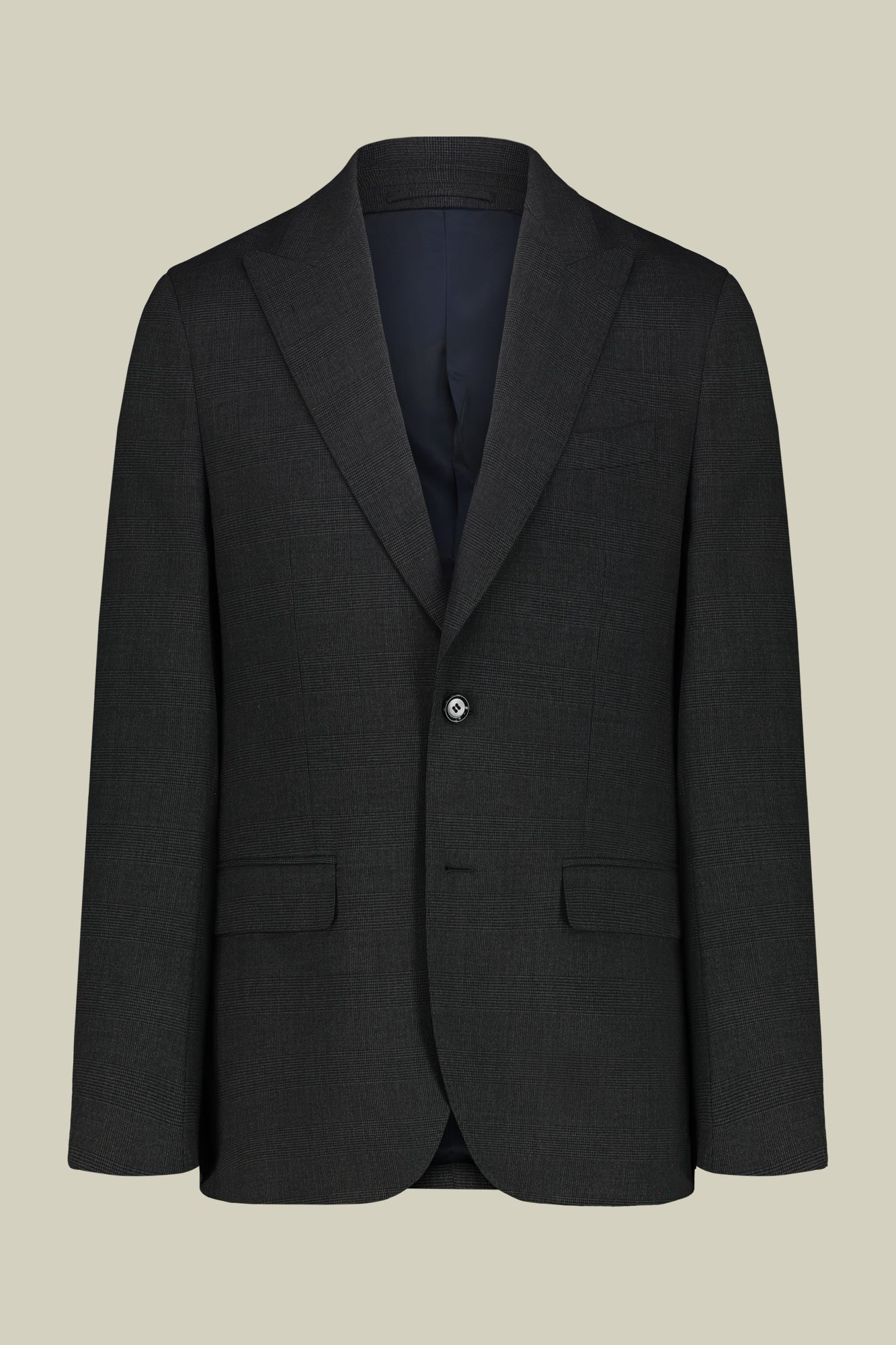 Men's suit with two-button jacket and peak lapel in Prince of Wales check
