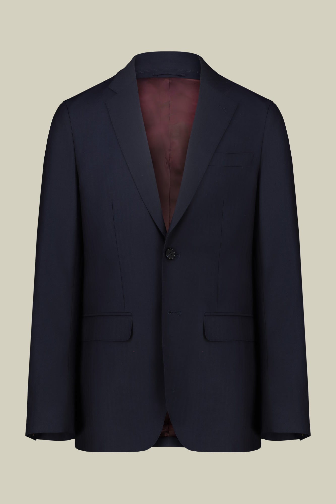 Men's single-breasted suit in herringbone fabric