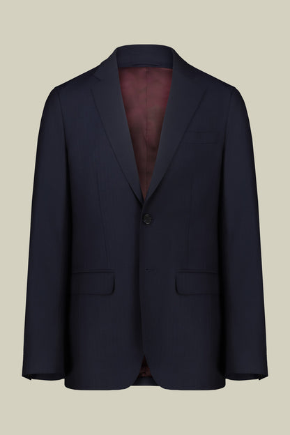 Men's single-breasted suit in herringbone fabric