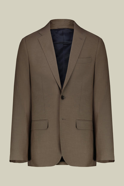 Men's single-breasted suit in herringbone fabric