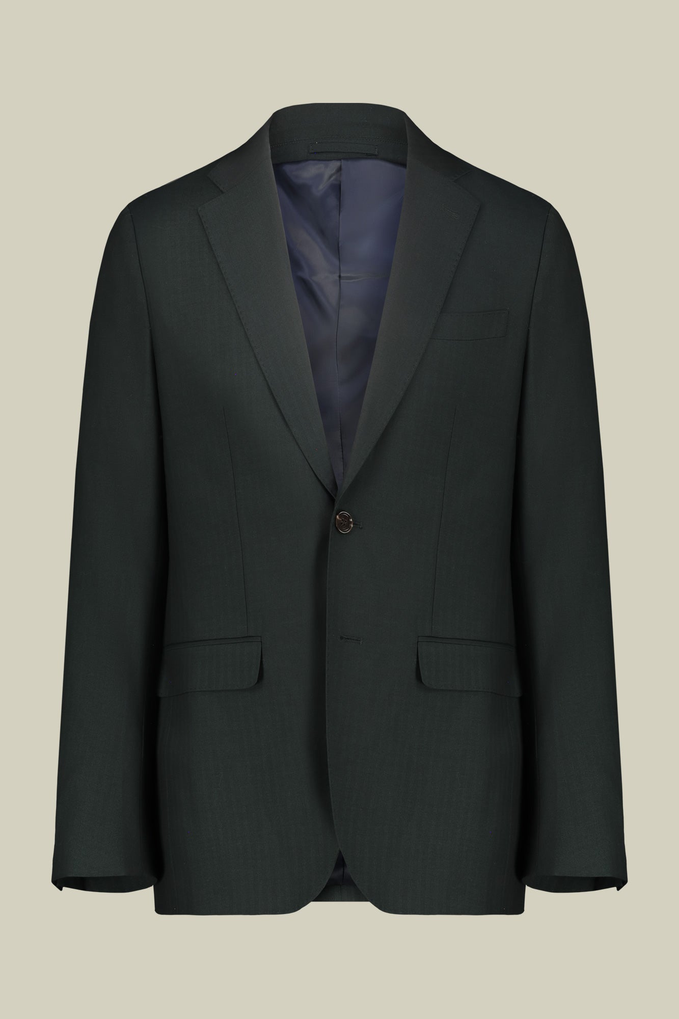 Men's single-breasted suit in herringbone fabric