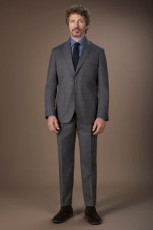 Men's single-breasted suit with two-button jacket and Prince of Wales fabric