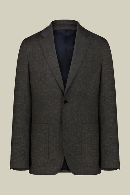 Men's single-breasted suit with two-button jacket and Prince of Wales fabric
