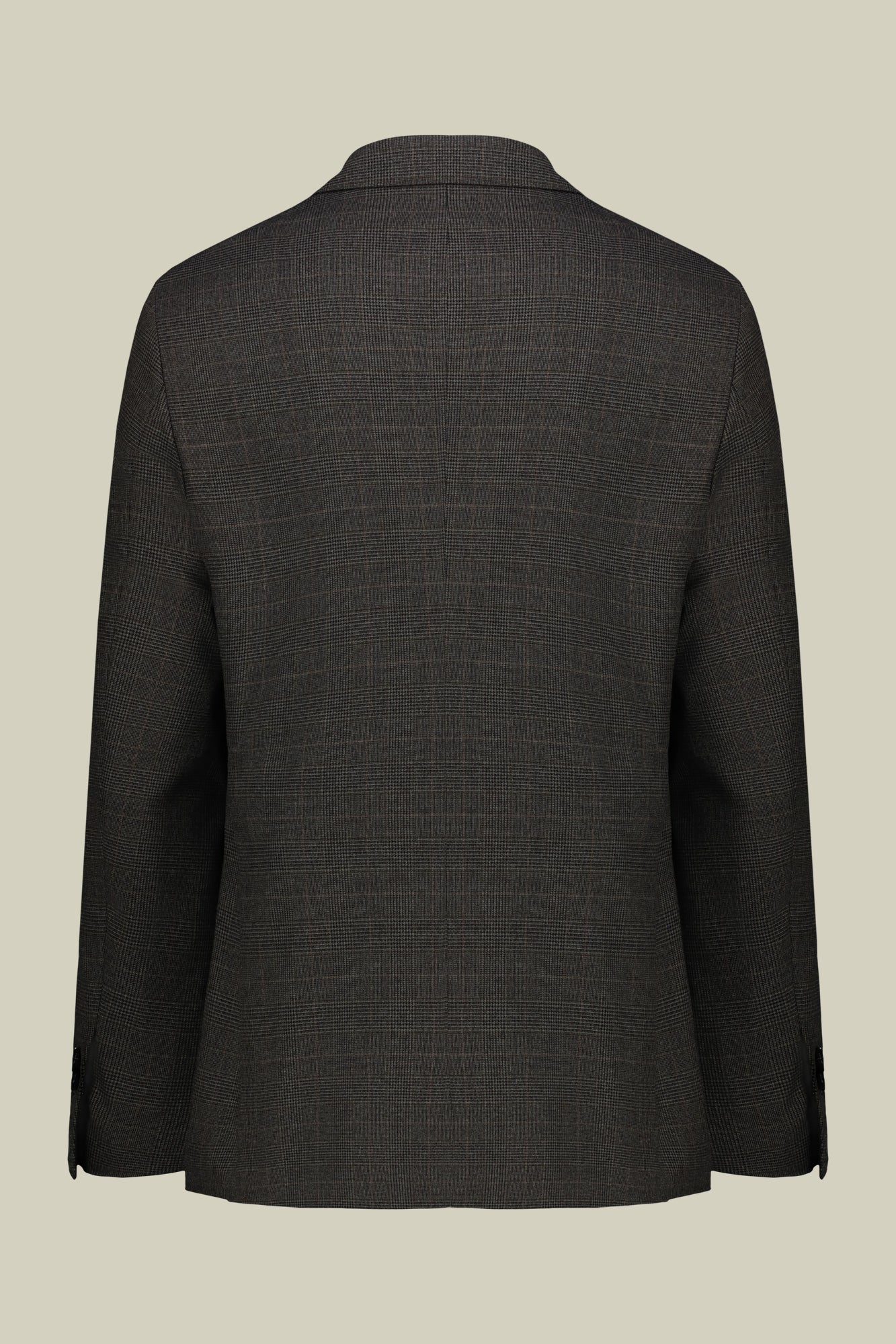 Men's single-breasted suit with two-button jacket and Prince of Wales fabric