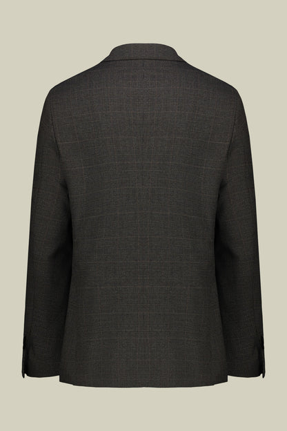 Men's single-breasted suit with two-button jacket and Prince of Wales fabric