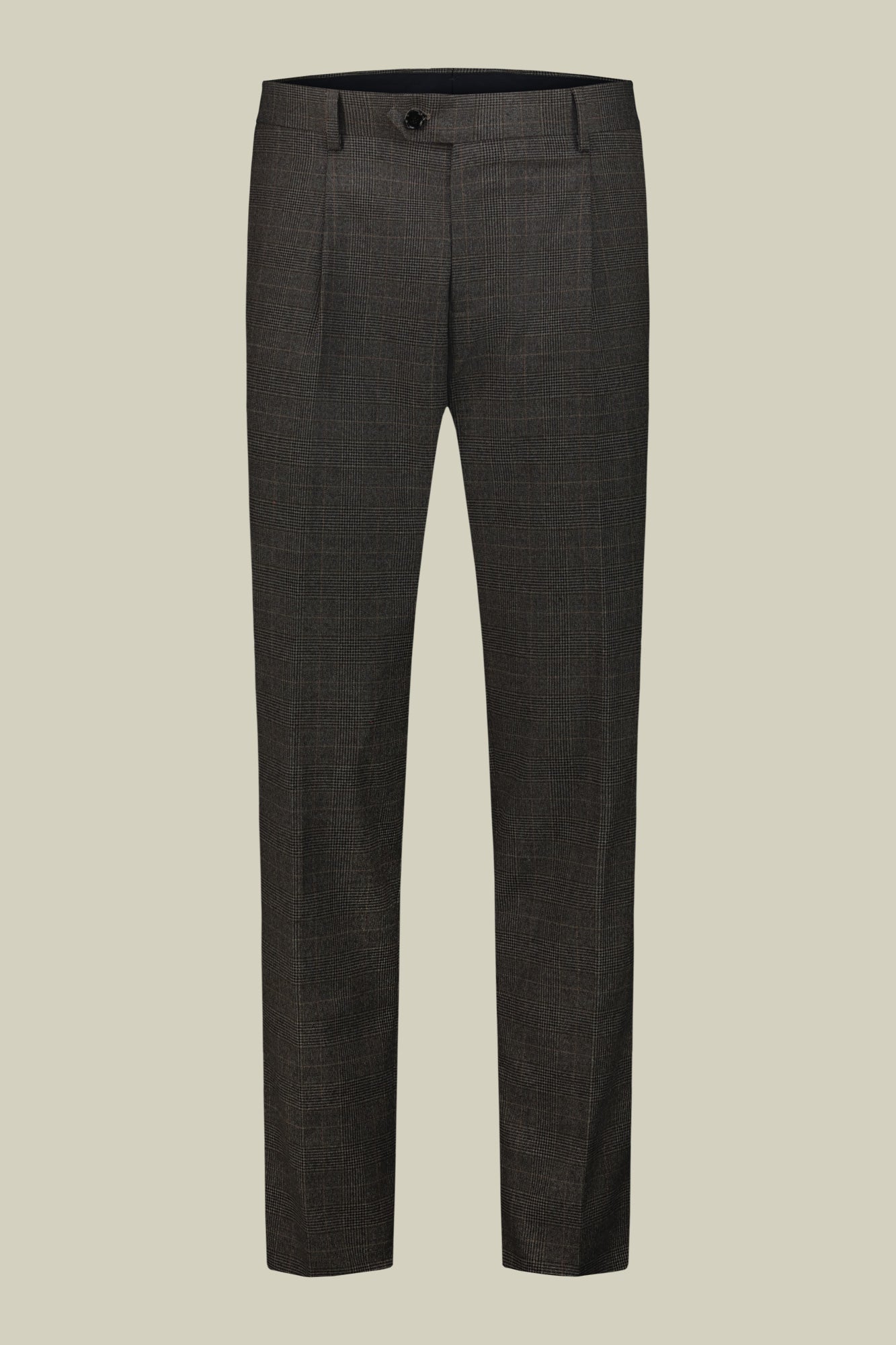 Men's single-breasted suit with two-button jacket and Prince of Wales fabric