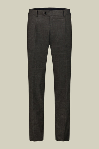 Men's single-breasted suit with two-button jacket and Prince of Wales fabric