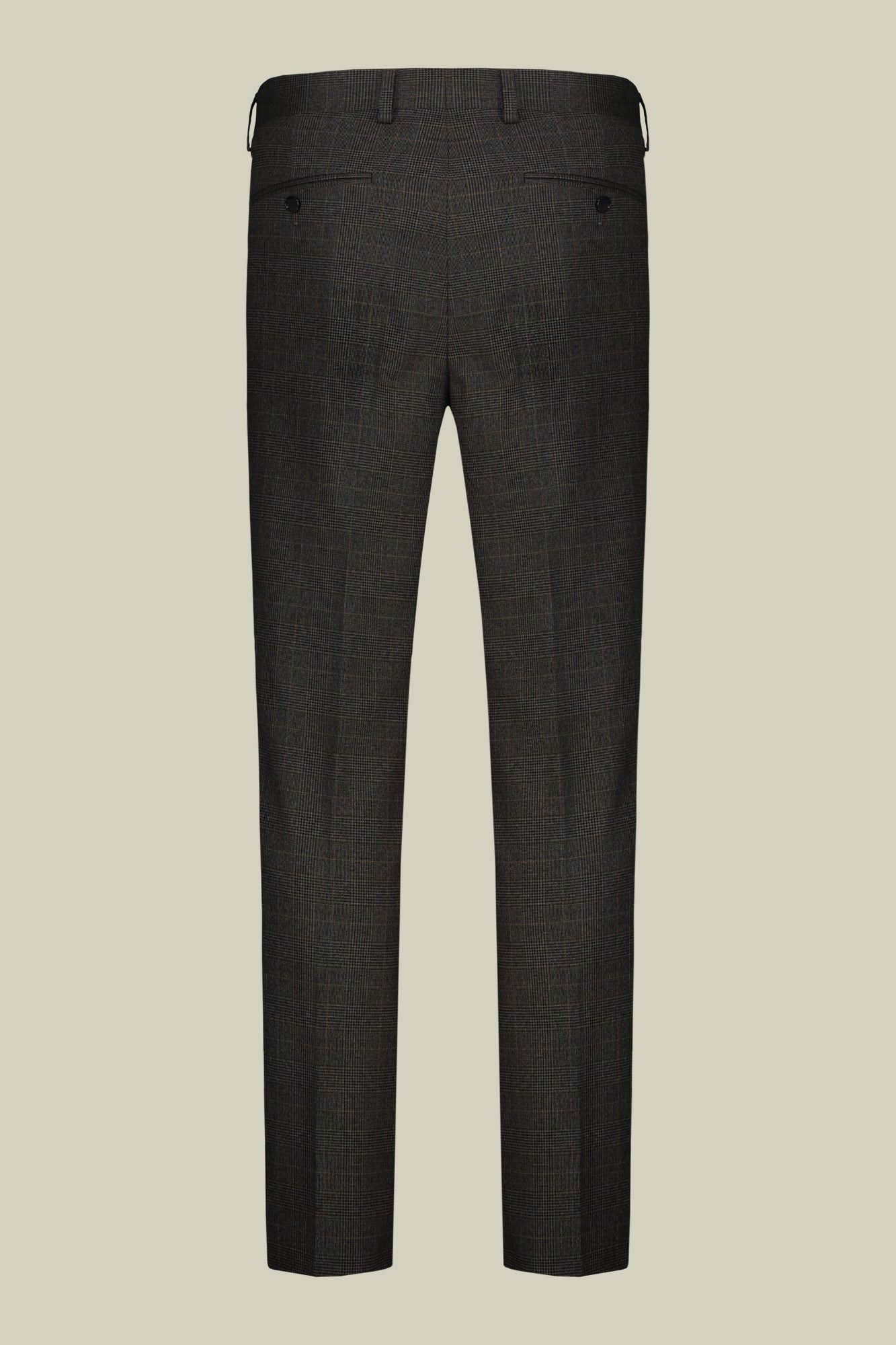 Men's single-breasted suit with two-button jacket and Prince of Wales fabric
