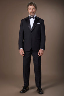 Men's single-breasted smoking jacket in serge twill fabric with regular fit