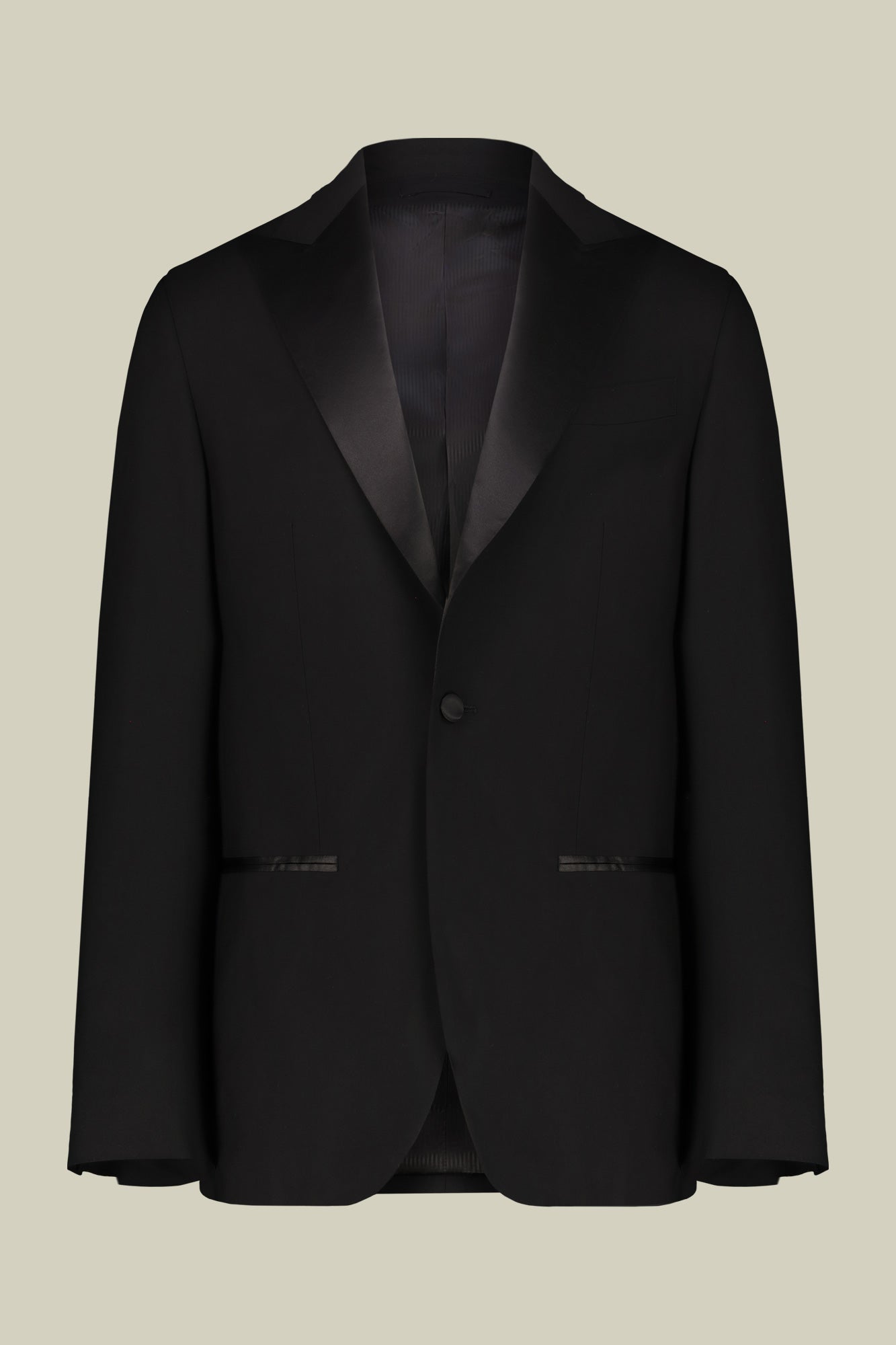 Men's single-breasted smoking jacket in serge twill fabric with regular fit