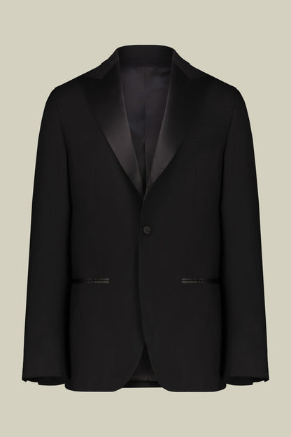 Men's single-breasted smoking jacket in serge twill fabric with regular fit