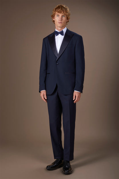 Men's single-breasted smoking jacket in serge twill fabric with regular fit