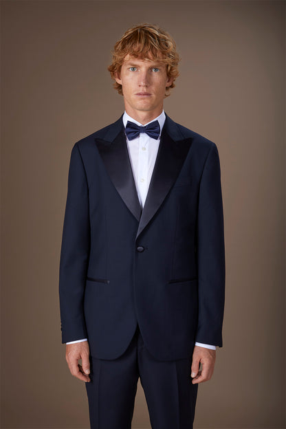 Men's single-breasted smoking jacket in serge twill fabric with regular fit