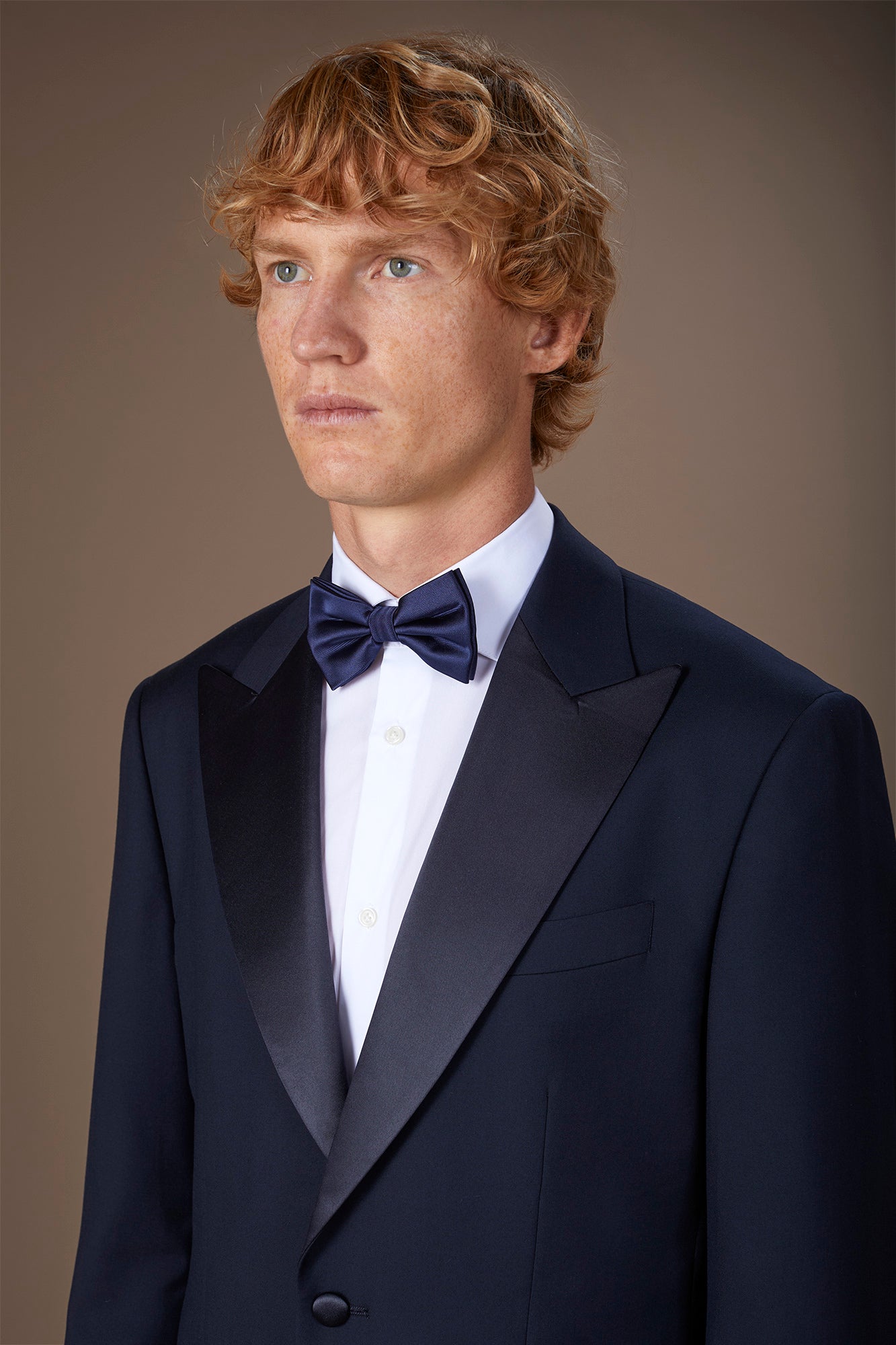 Men's single-breasted smoking jacket in serge twill fabric with regular fit
